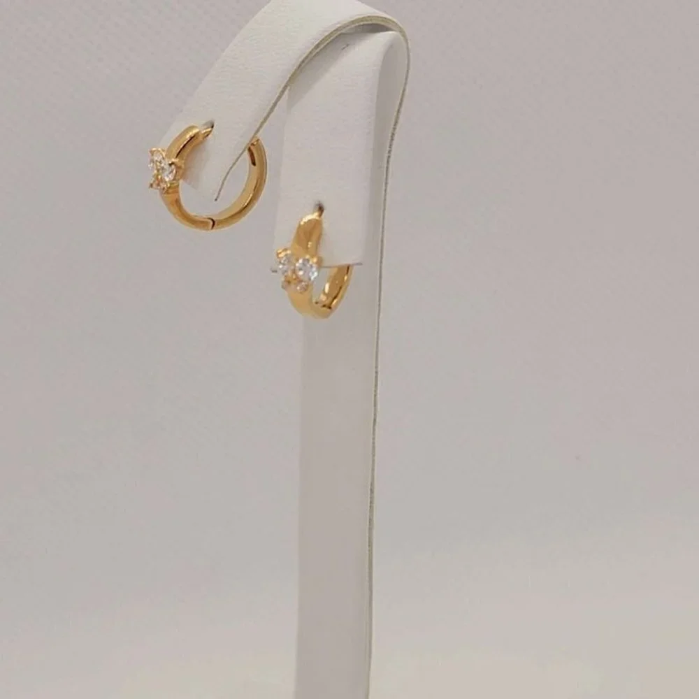 Brazilian 18k Gold filled with 3 gems Earrings